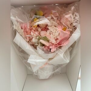 Pink and White Floral Bouquet preserved